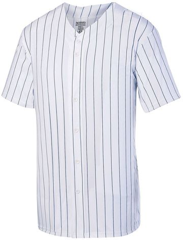Augusta Youth Pin Strp Full Button Baseball Jersey